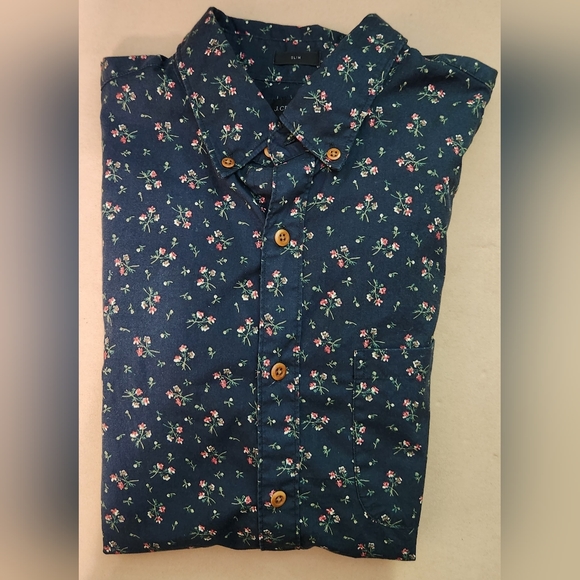 J. Crew Other - J CREW Mens Slim Long Sleeve Flowered Shirt M Medium Cotton Beautiful!